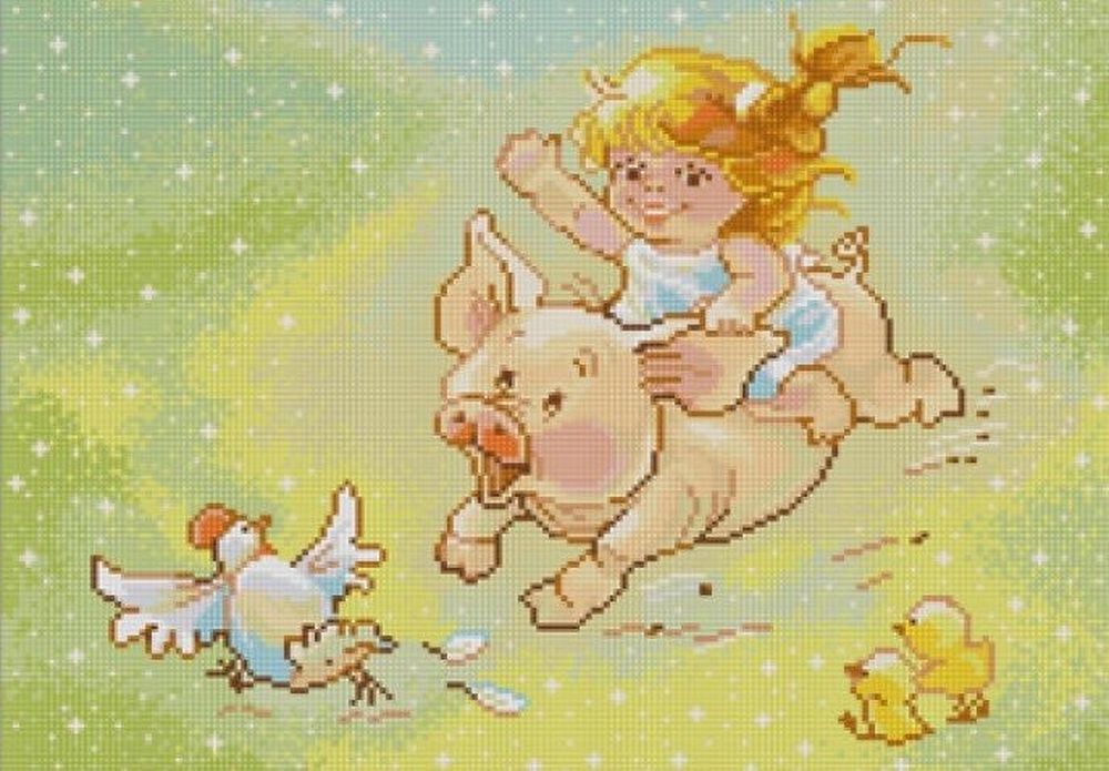 фото Рисунок на ткани «лето - это маленькая жизнь» конёк