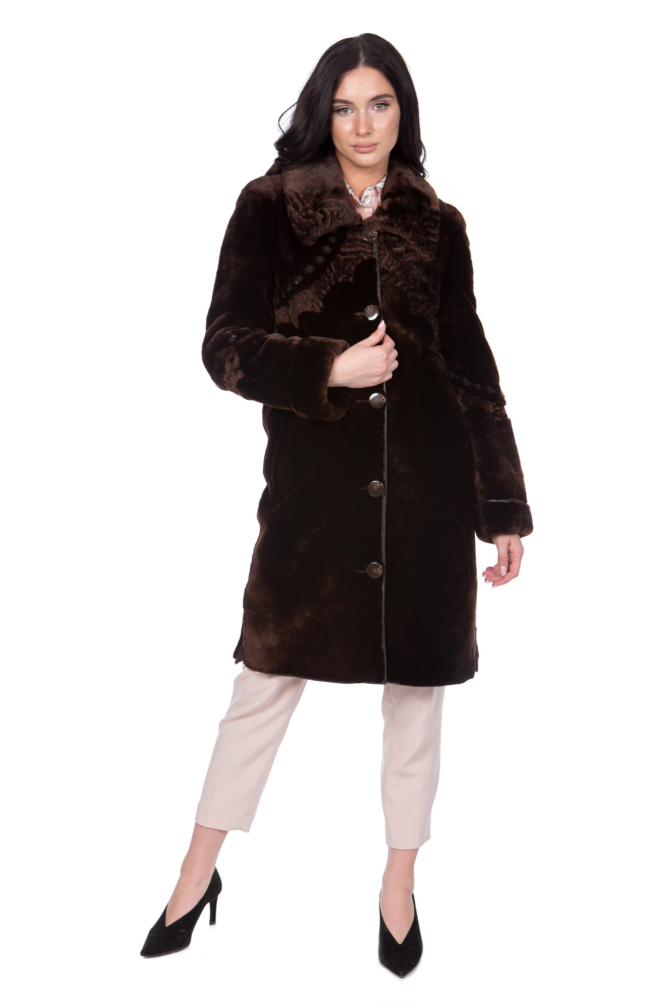 

Шуба женская МОСМЕХА 8021729 коричневая 38 RU, Коричневый, 8021729