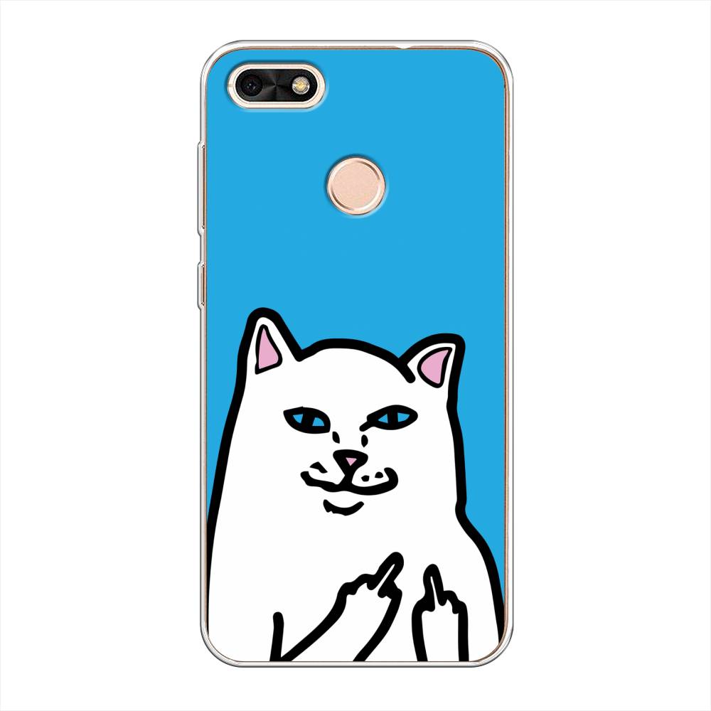

Чехол Awog на Huawei Nova Lite (2017) "Кот жесть", Белый;голубой;черный, 64750-9
