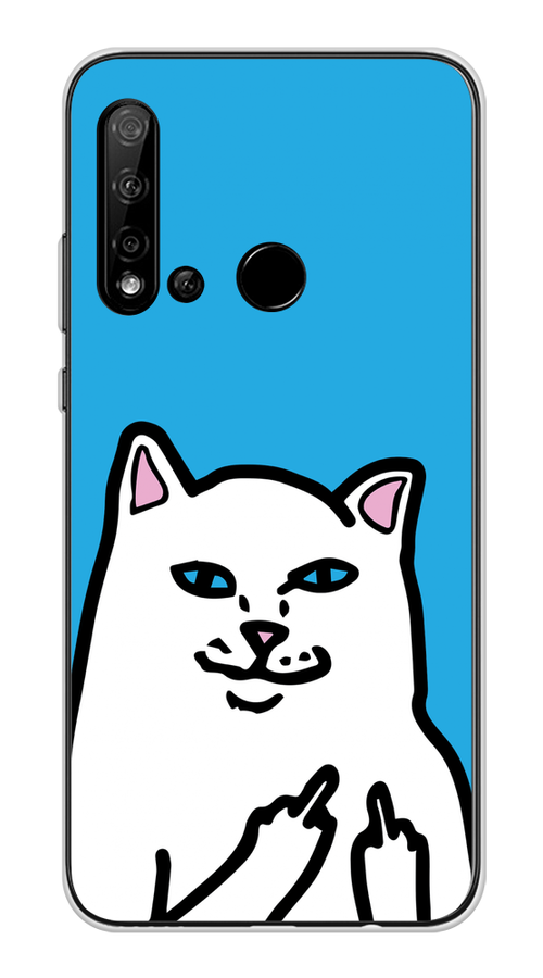 

Чехол Awog на Huawei Nova 5i "Кот жесть", Белый;голубой;черный, 69850-9