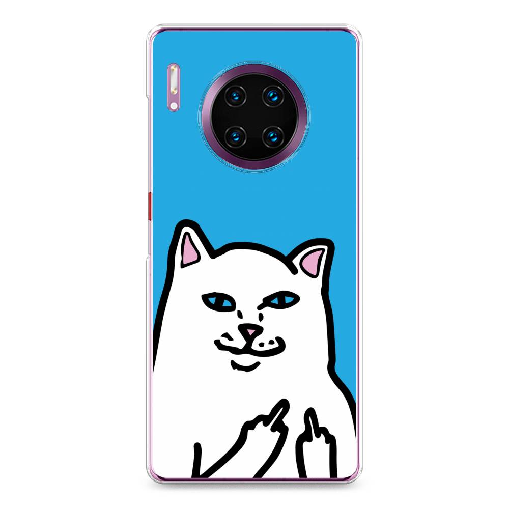 

Чехол Awog на Huawei Mate 30 Pro "Кот жесть", Белый;голубой;черный, 610450-9