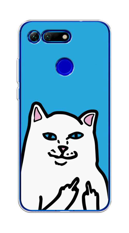 

Чехол Awog на Honor V20 (View 20) "Кот жесть", Белый;голубой;черный, 67350-9