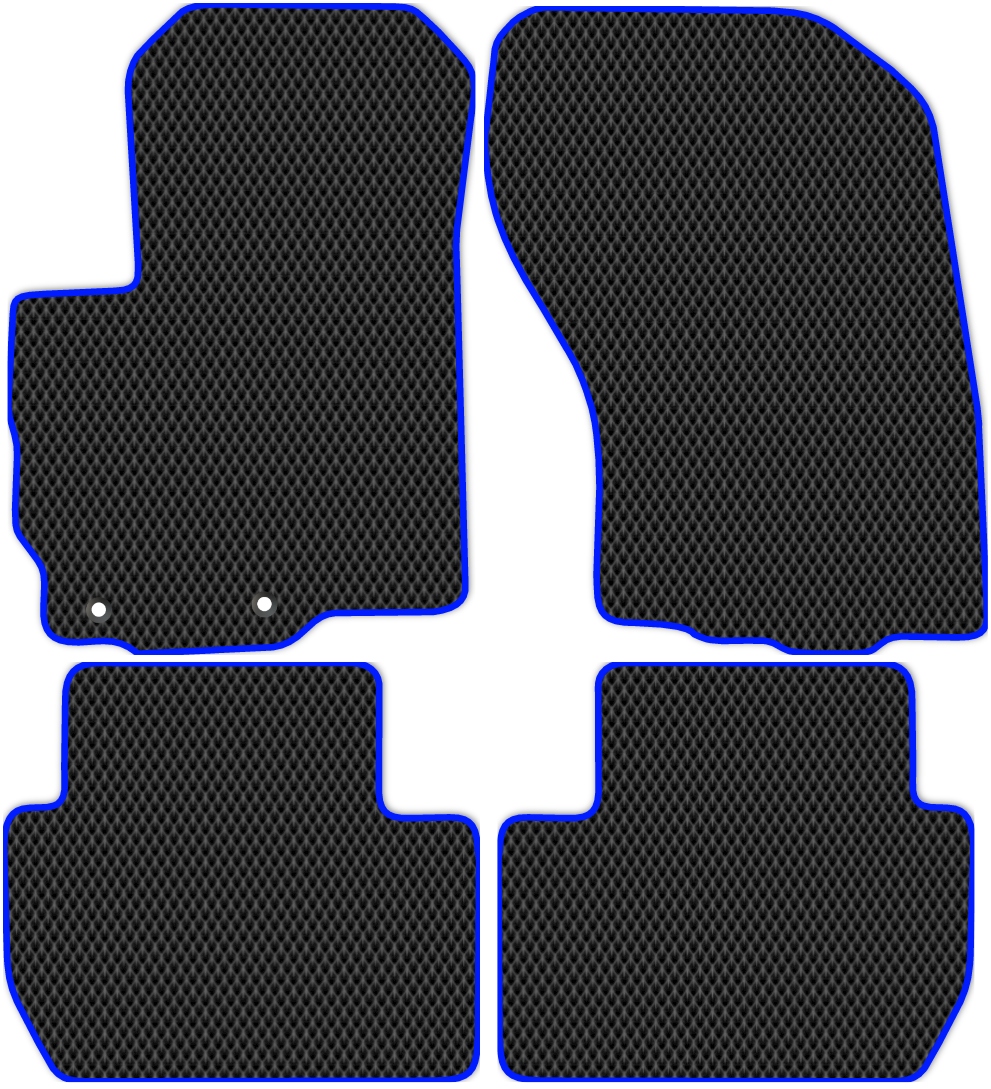 

Коврики ЭВА в салон для Citroen C-Crosser 2007 - 2012, 4 шт. черный, синий кант, 1806-S4Y-H