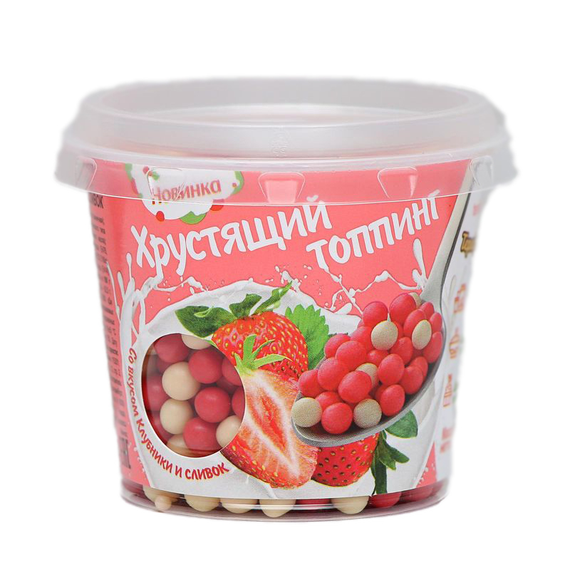Драже зерновое в глазури, со вкусом клубники и сливок, 80 г