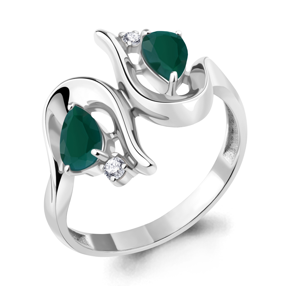 

Кольцо из серебра с агатом р.  Aquamarine 6957009А_925_р, 6957009А_925_р