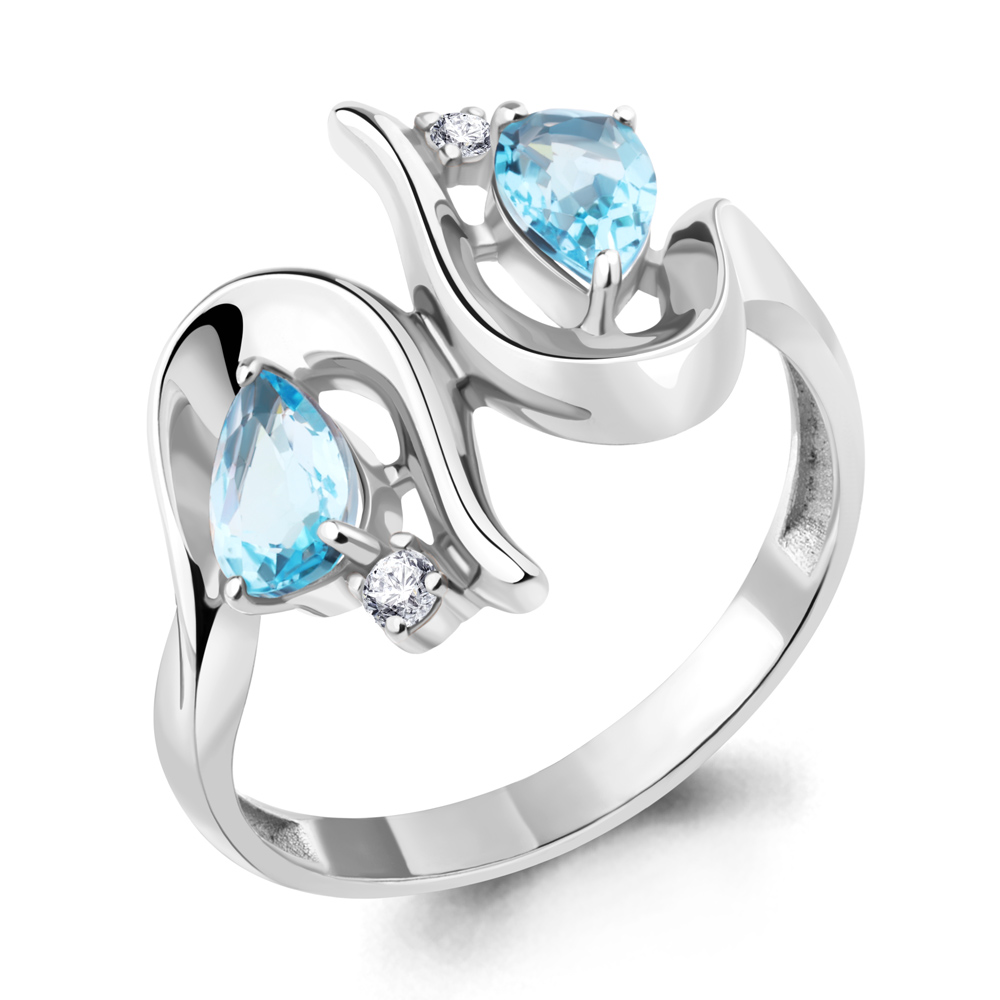 

Кольцо из серебра с топазом р. , Aquamarine 6957005А_925_р, 6957005А_925_р