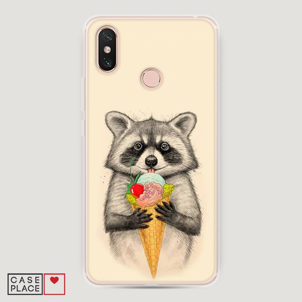 

Пластиковый чехол "Енот с мороженым" на Xiaomi Mi Max 3