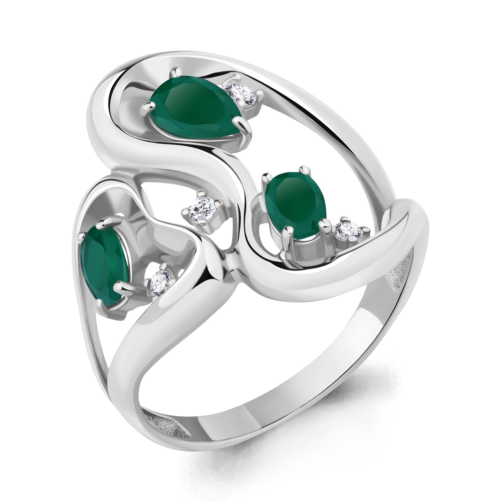 

Кольцо из серебра с агатом р.  Aquamarine 6956909А_925_р, 6956909А_925_р