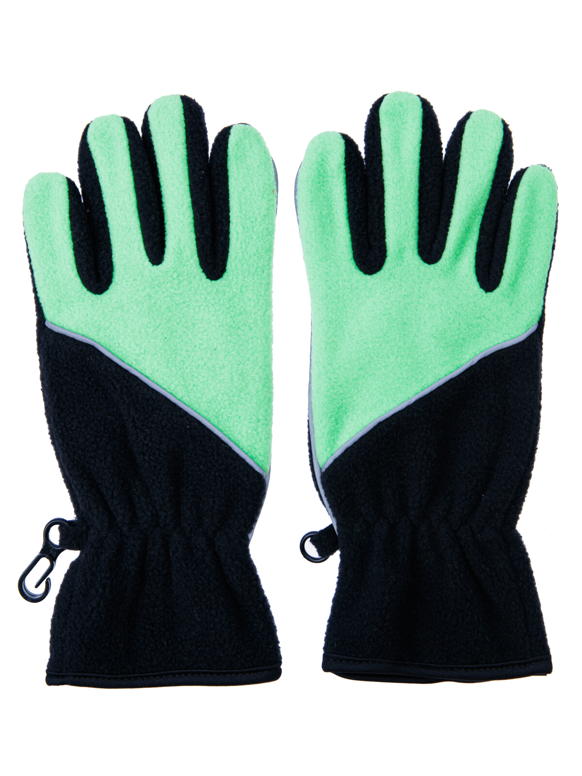 Перчатки трикотажные для мальчиков PlayToday, светло-зеленый,черный, 17 (146-152 см)