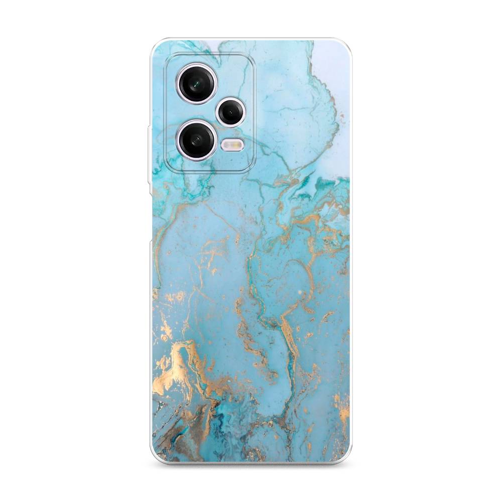 фото Чехол awog для xiaomi redmi note 12 pro "голубой мрамор рисунок"