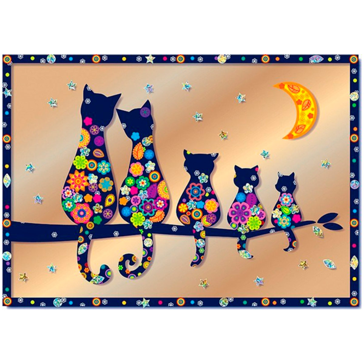 Набор для изготовления картины Clever Семья котов игровой набор sylvanian families семья чёрно белых котов