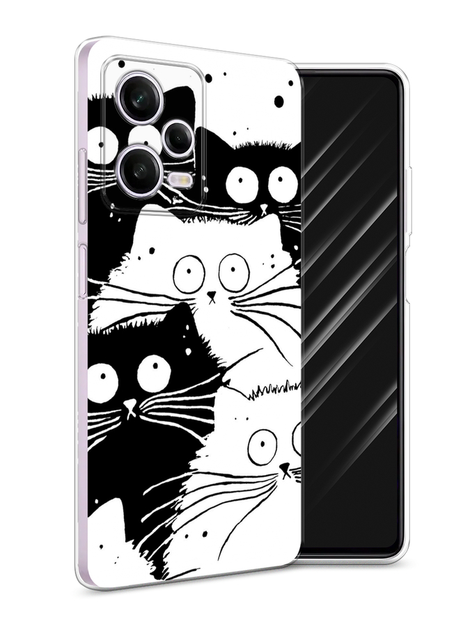 

Чехол Awog на Xiaomi Redmi Note 12 Pro "Коты черно-белые", Черный;белый, 317050-2