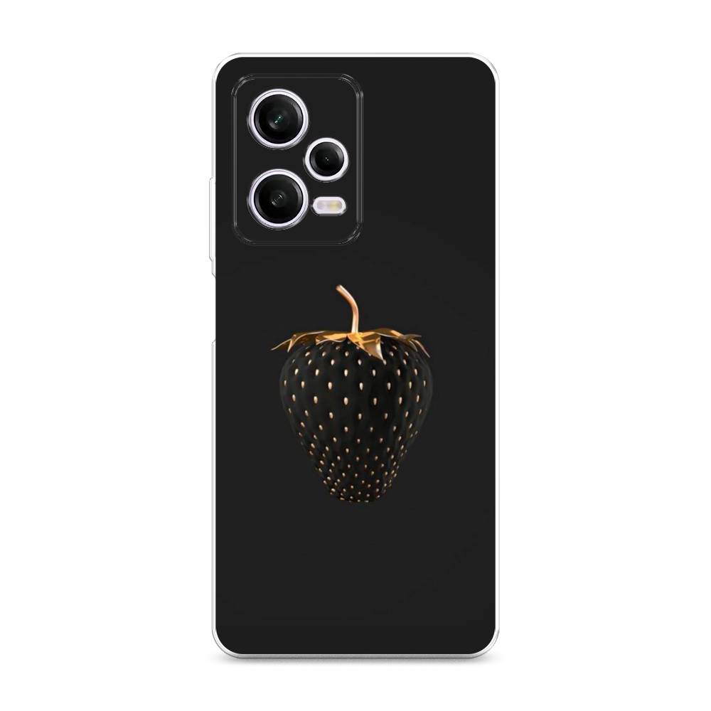 фото Чехол awog для xiaomi redmi note 12 pro "черно-золотая клубника"