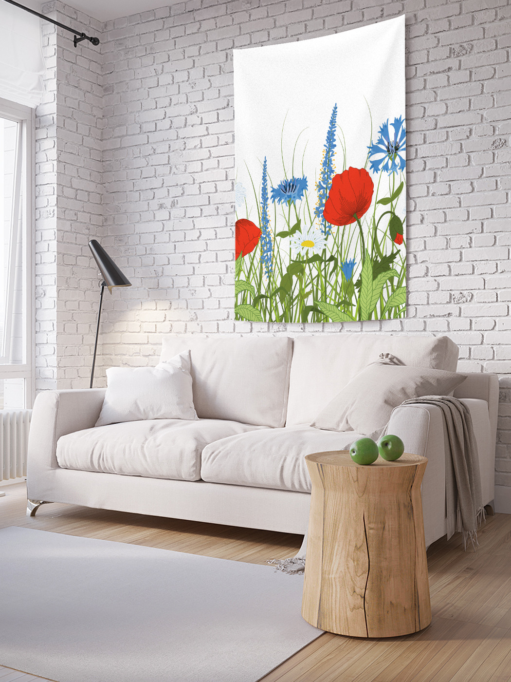 

Вертикальное фотопанно на стену JoyArty Маки и фиалки 100x150 см, Маки и фиалки