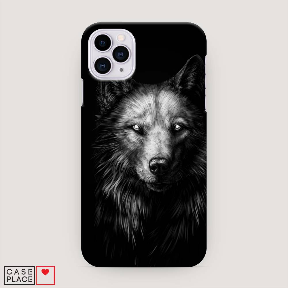 

Пластиковый чехол "Волк черно белый" на Apple iPhone 11 Pro, 12320-1