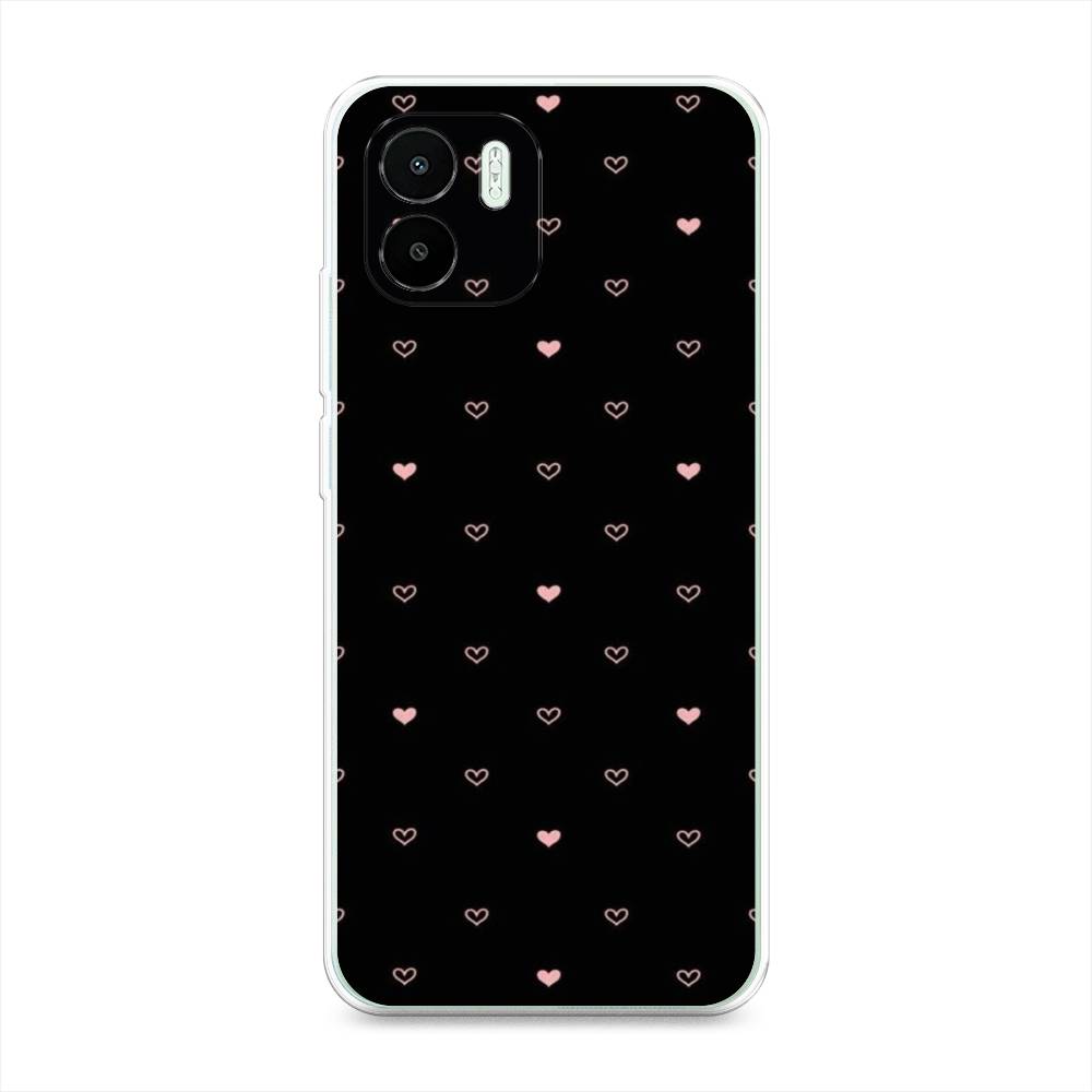 

Чехол Awog на Redmi A1 "Черный фон и сердечки", Розовый;серый;черный, 316350-3