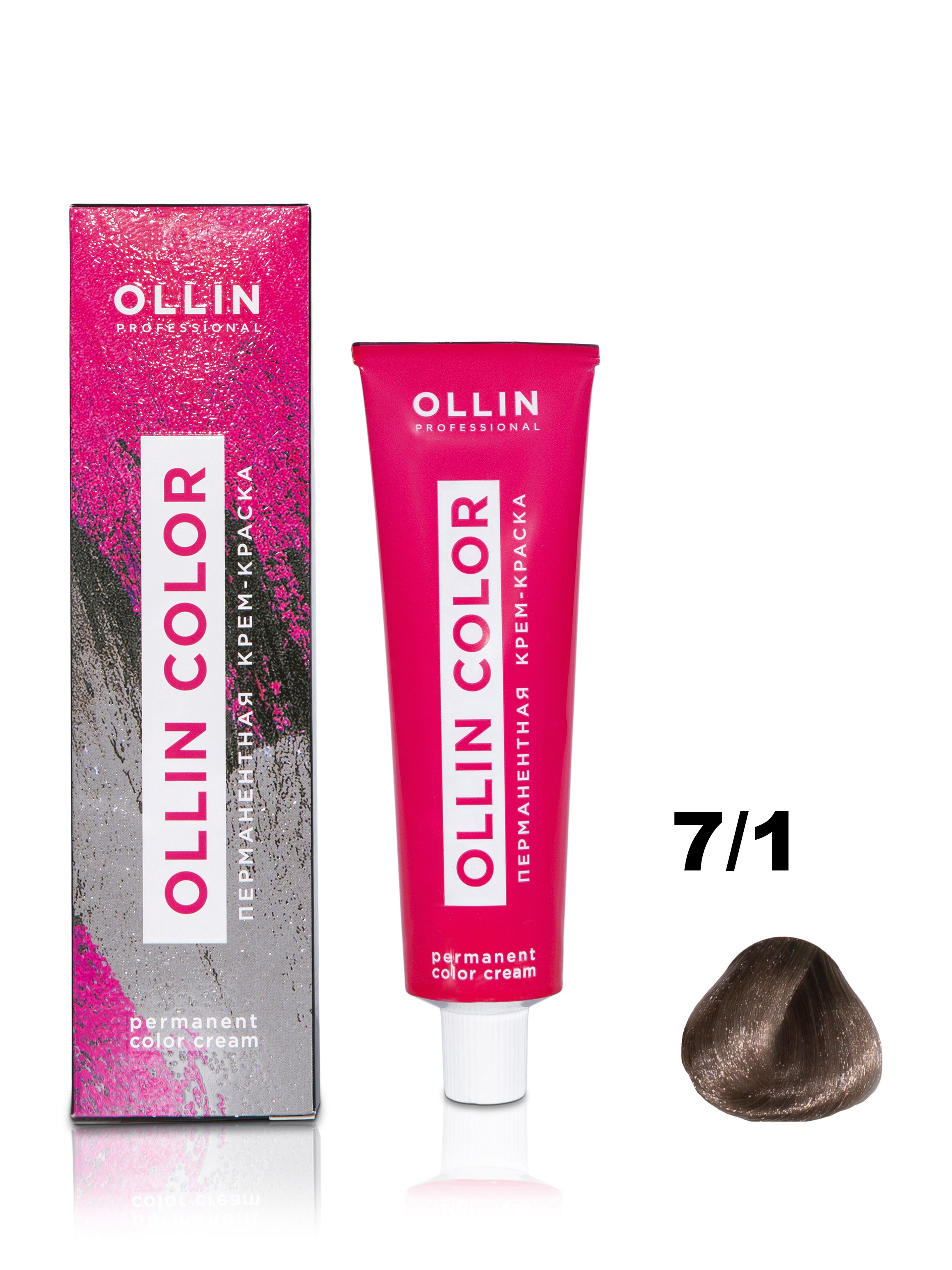 

Крем-краска Ollin Professional OLLIN COLOR для волос 7/1 русый пепельный 100 мл