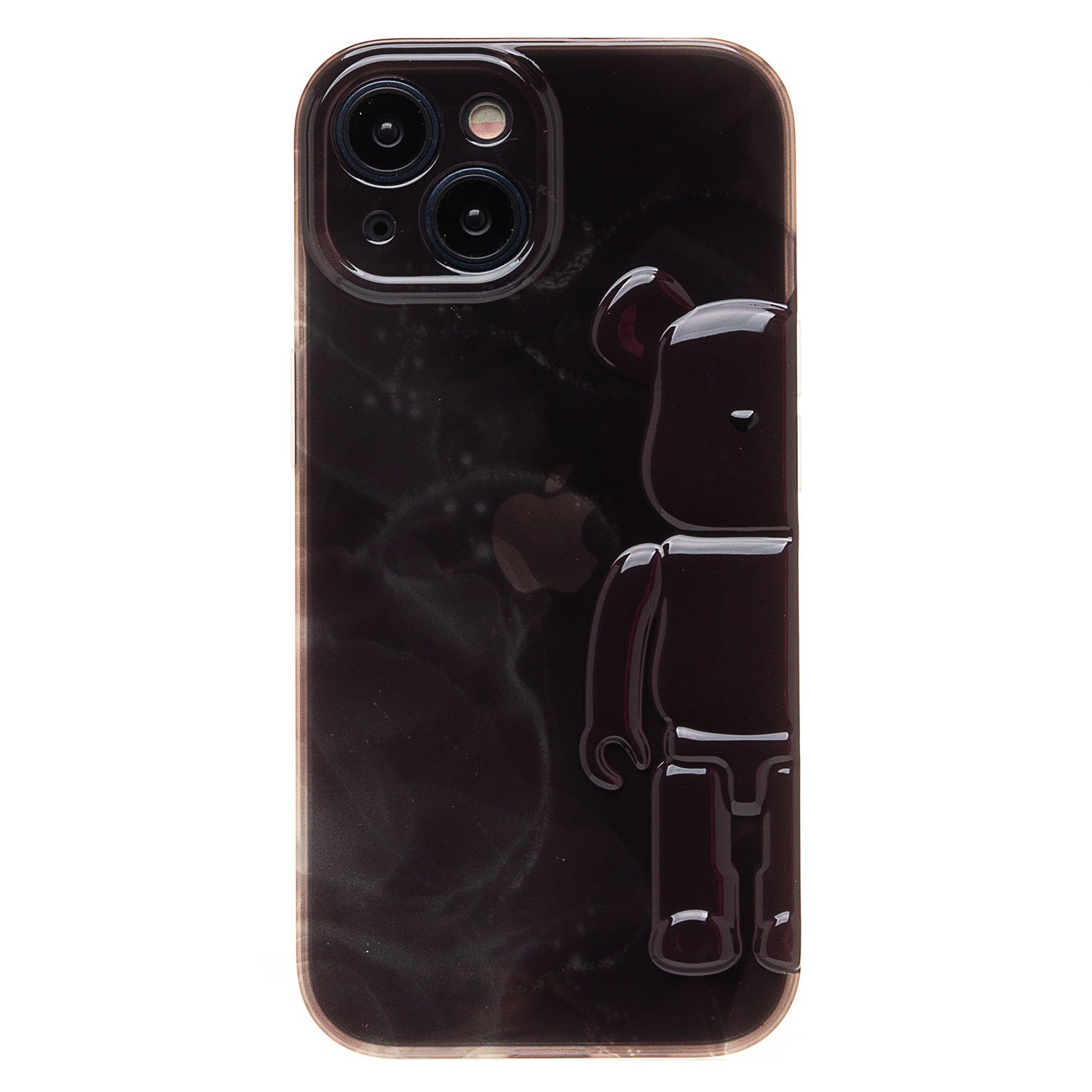 

Чехол iPhone 15 силиконовый Мишка №3 <бордовый>