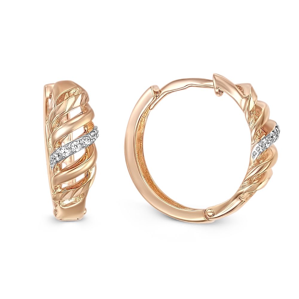 

Серьги из красного золота с фианитом NEWGOLD 095484_02_01_001_0004, 095484_02_01_001_0004