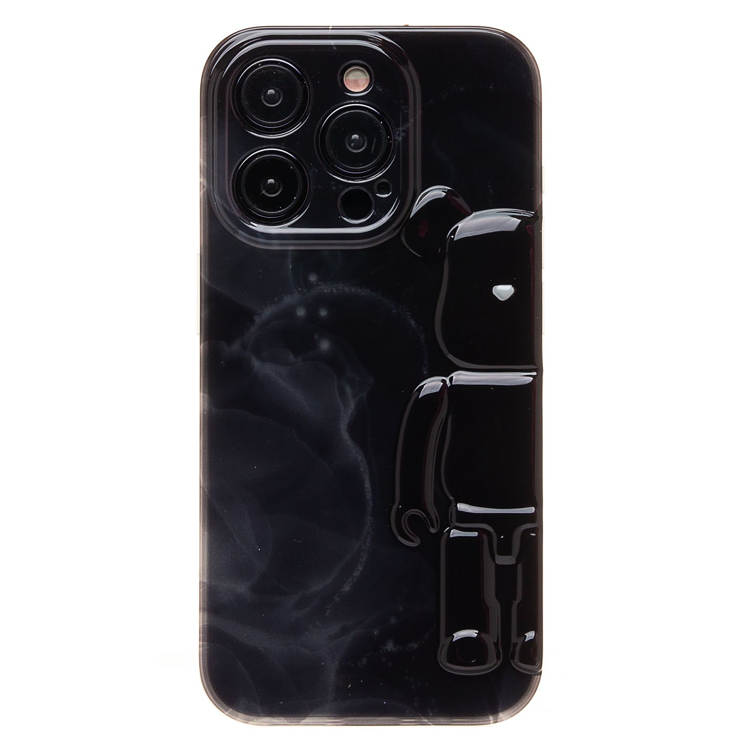 

Чехол iPhone 15 Pro Max силиконовый Мишка №3 <черный>