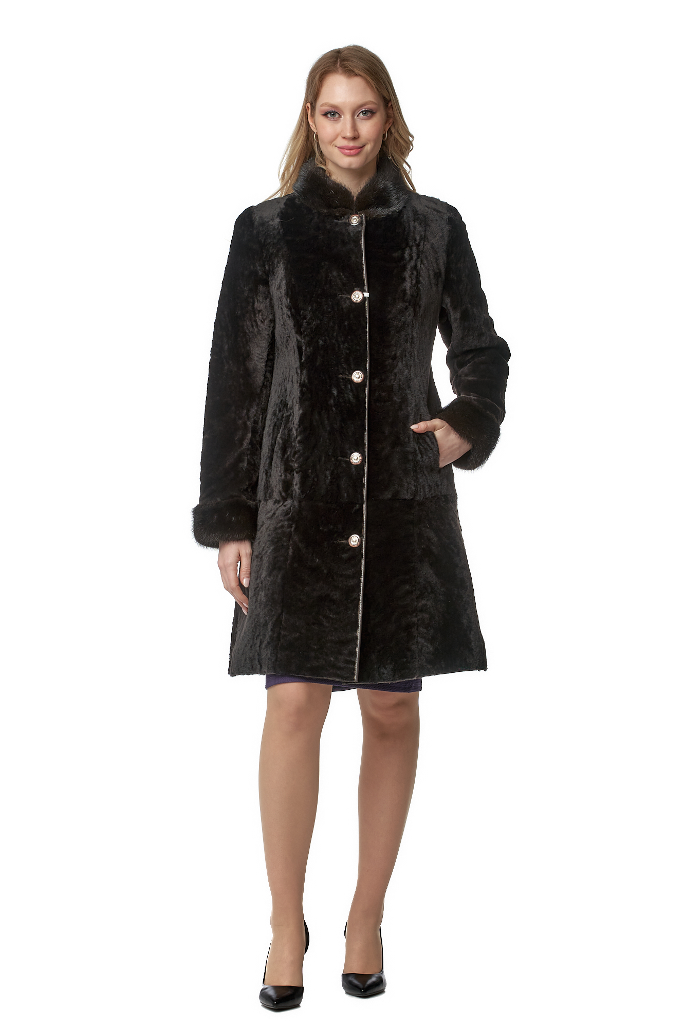 

Шуба женская МОСМЕХА 8020815 коричневая 38 RU, Коричневый, 8020815