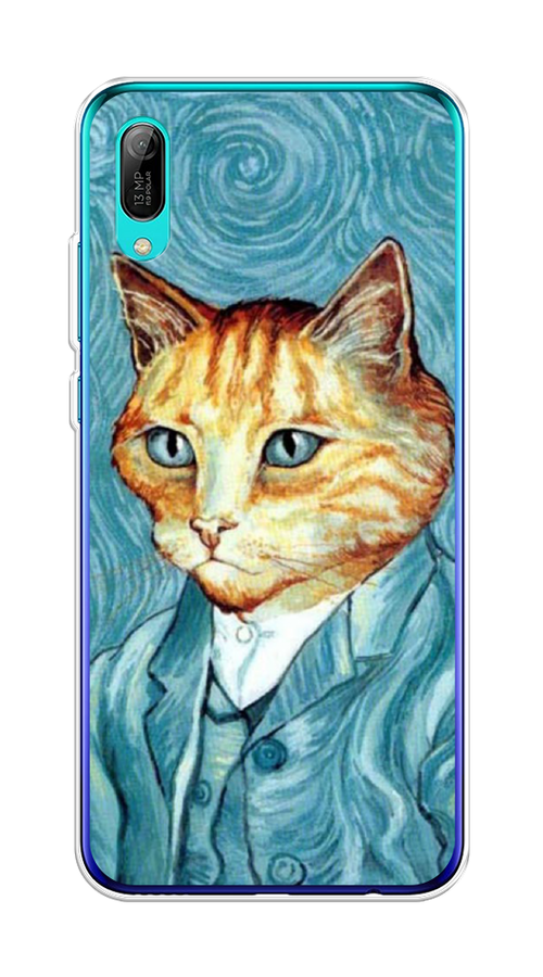 

Чехол Awog на Huawei Y6 Pro (Prime) 2019 "Кот Ван Гог", Голубой;коричневый, 68150-2