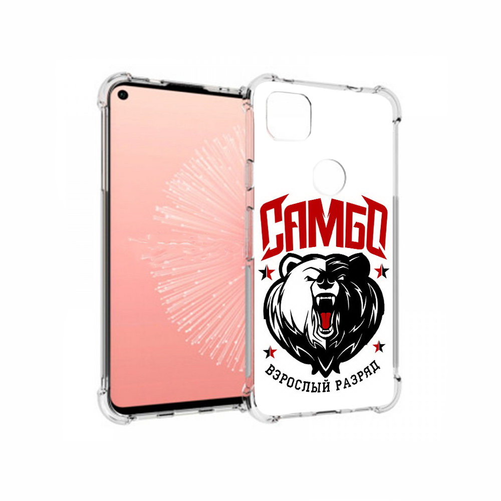 

Чехол MyPads Tocco для Google Pixel 4A Единоборства Самбо медведь, Прозрачный, Tocco
