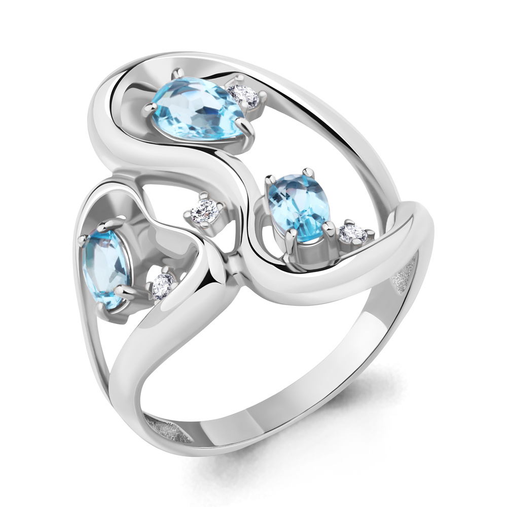 

Кольцо из серебра с топазом р. , Aquamarine 6956905А_925_р, 6956905А_925_р