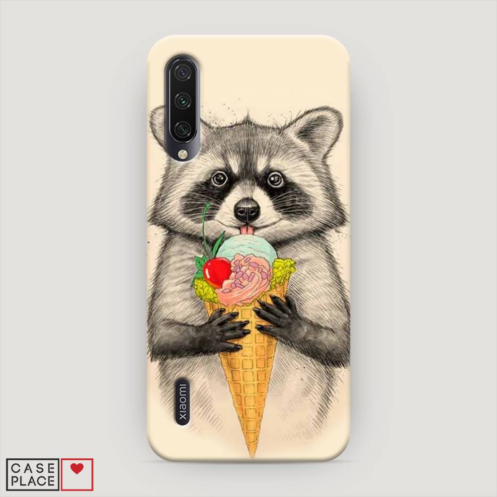 

Пластиковый чехол "Енот с мороженым" на Xiaomi Mi A3, 36020-7