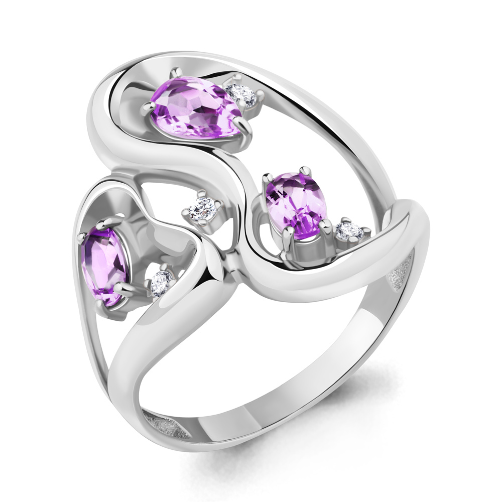 

Кольцо из серебра с аметистом р. 20,5 Aquamarine 6956904А_925_р, 6956904А_925_р