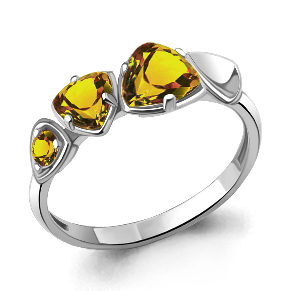 

Кольцо из серебра с цитрином р. 19 Aquamarine 6956806_925_р, 6956806_925_р