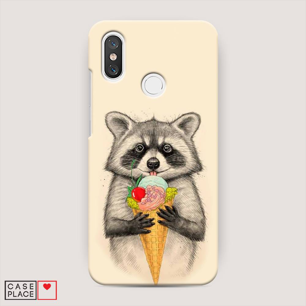 

Пластиковый чехол "Енот с мороженым" на Xiaomi Mi 8, 33520-7