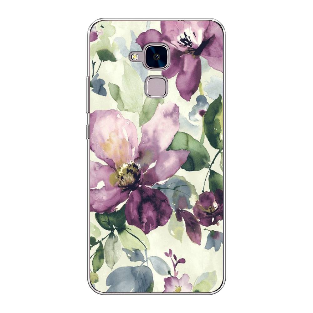 

Чехол Awog на Honor 5C "Сиреневые цветы-акварель", Разноцветный, 60450-10
