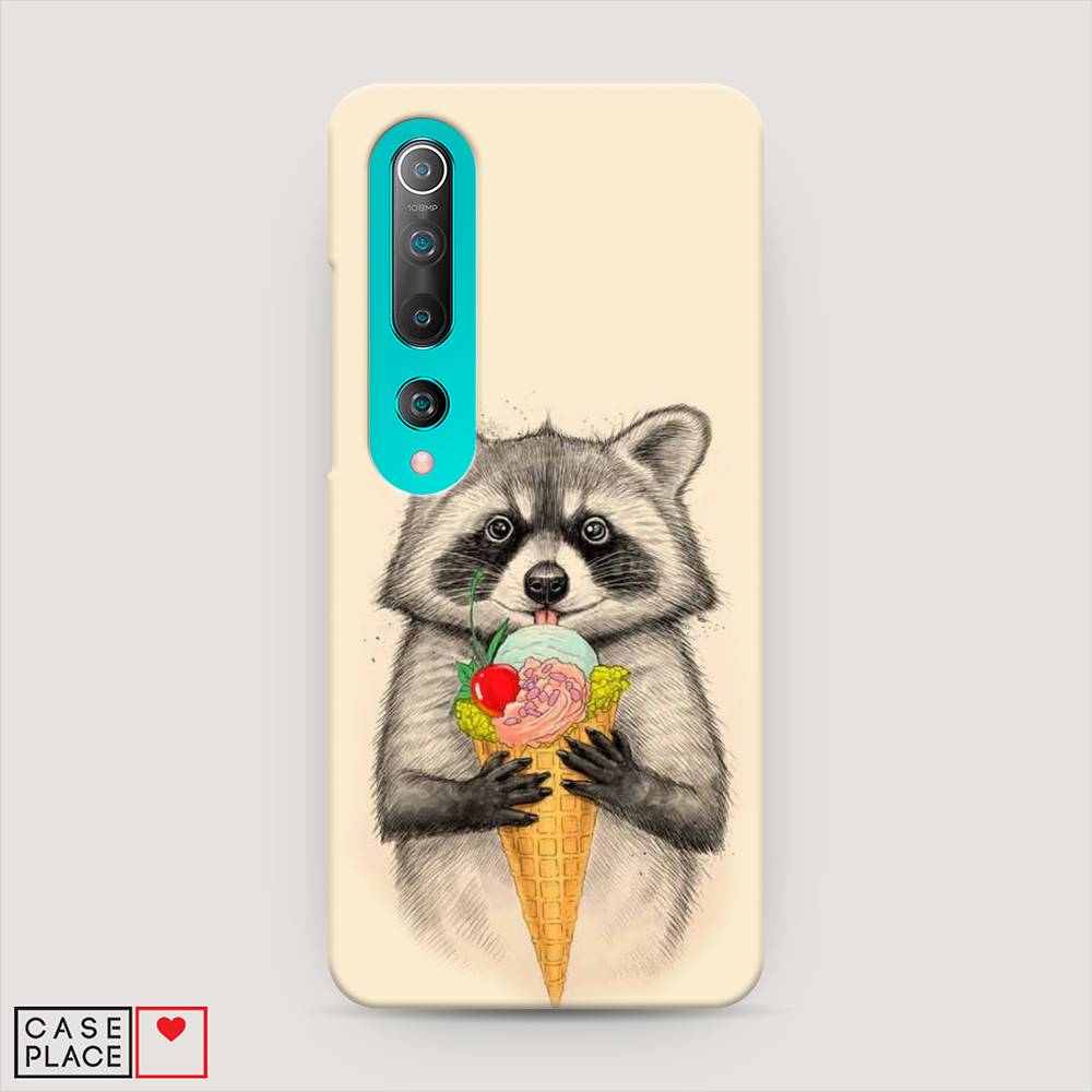 

Пластиковый чехол "Енот с мороженым" на Xiaomi Mi 10 Pro, 37820-7