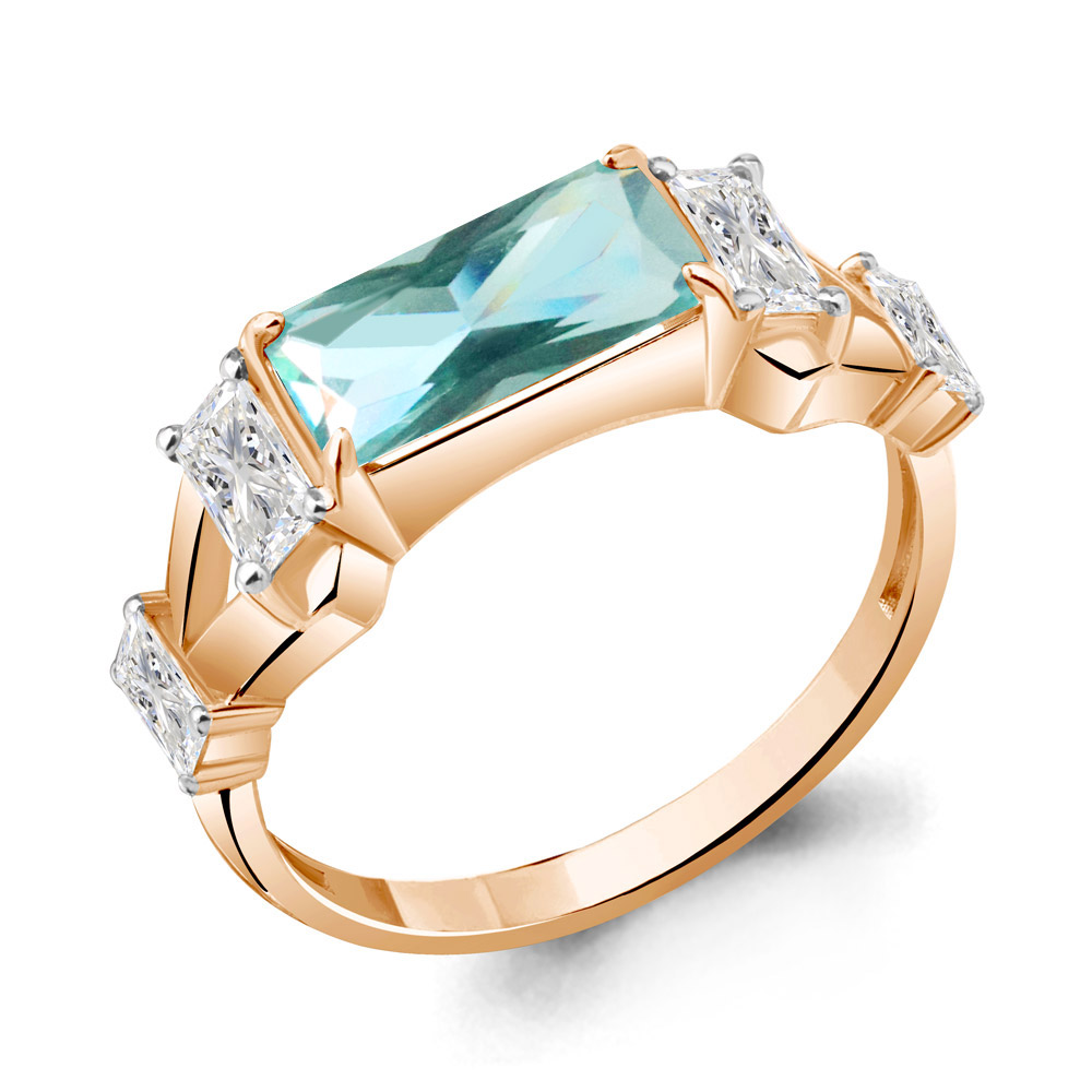 фото Кольцо из серебра с турмалином р. 17,5 aquamarine 6956788_925_з