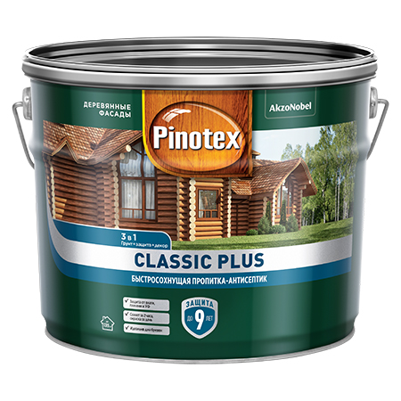 Пропитка для дерева Pinotex Classic Plus антисептик pinotex classic декоративный для дерева сосна 1 л