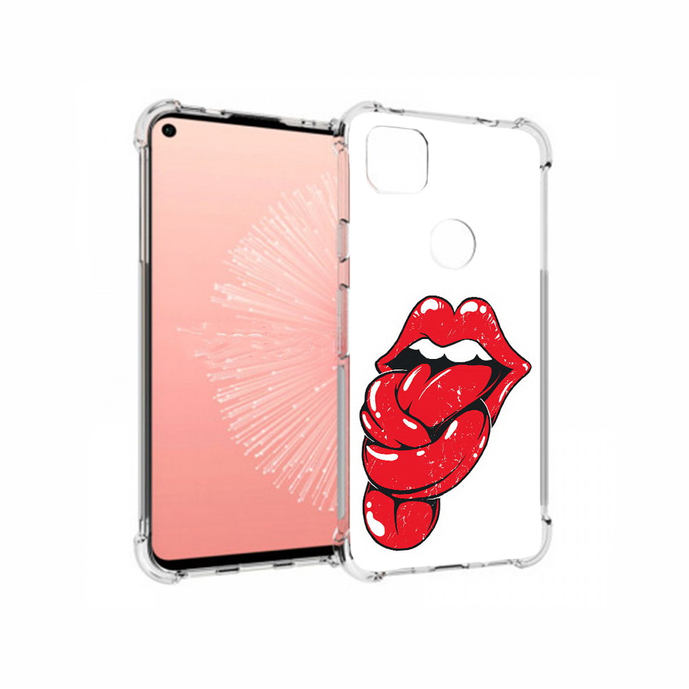 Чехол MyPads Tocco для Google Pixel 4A яркие губы с языком