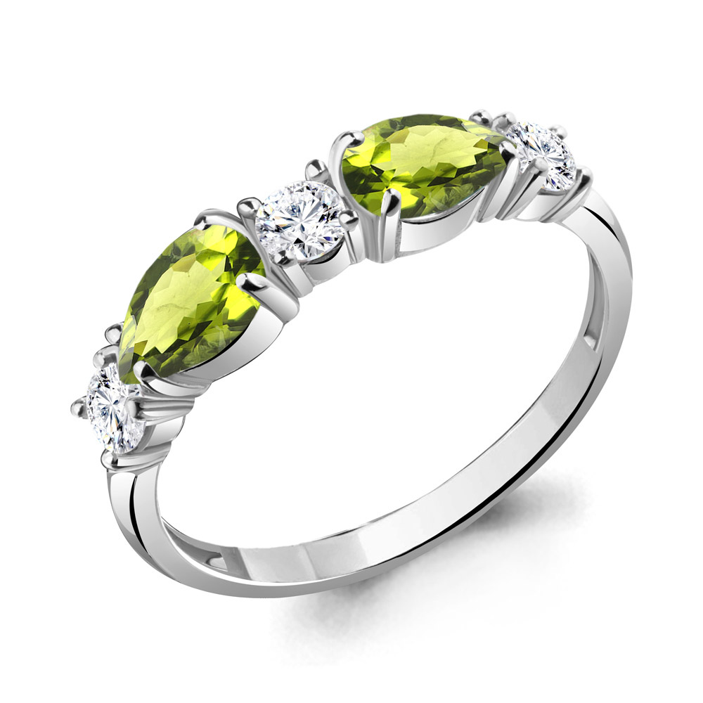 

Кольцо из серебра с хризолитом р. 17 Aquamarine 6956507А_925_р, 6956507А_925_р