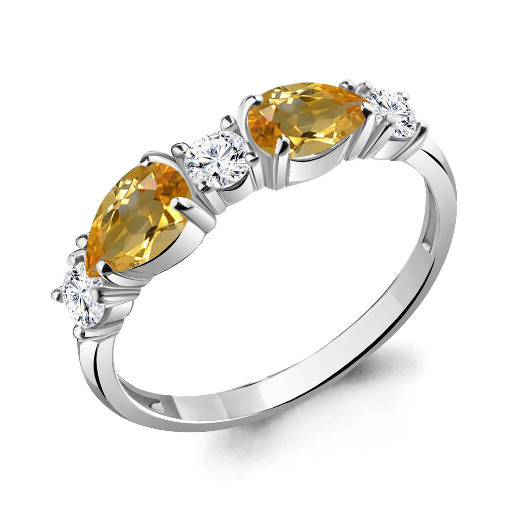 

Кольцо из серебра с цитрином р. , Aquamarine 6956506А_925_р, 6956506А_925_р