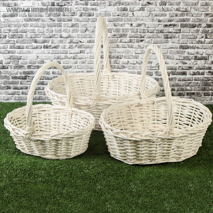 

Набор корзин, 3 шт, 46x36x16/42 см, 41x31x14/35 см, 34x27x12/31 см, ива
