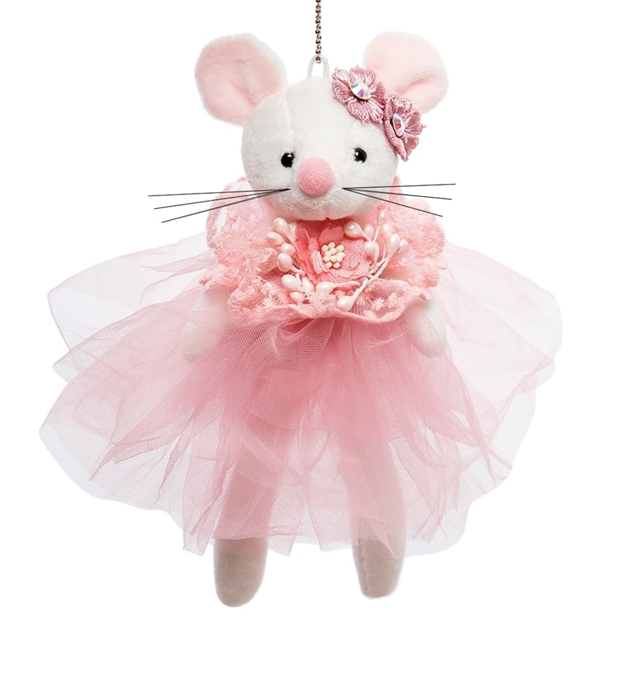Елочная игрушка Art East Мышка с орнаментом розовая 801061 20 см 1 шт.