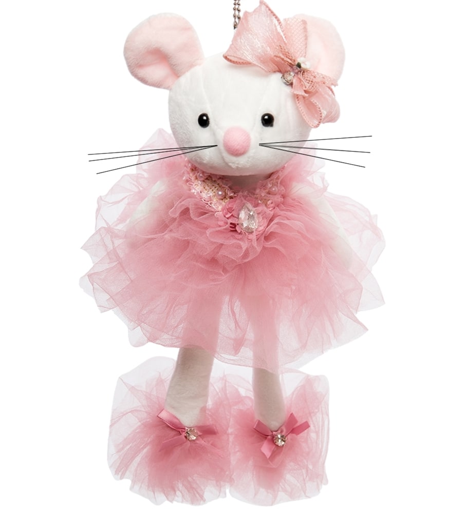 фото Елочная игрушка art east мышка розовая 801055 30 см 1 шт.