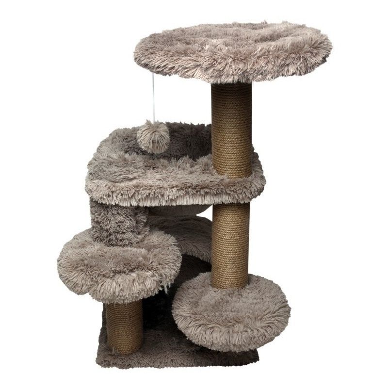 Когтеточка с гамаком и домиком для кошек Dubex Fluffy Сave 60 x 65 x 84 см бежевый