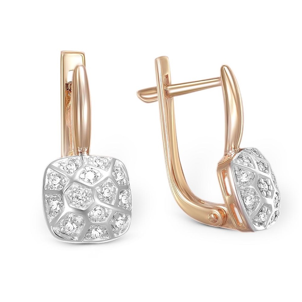 

Серьги из красного золота с бриллиантом NEWGOLD 101020293213br, 101020293213br