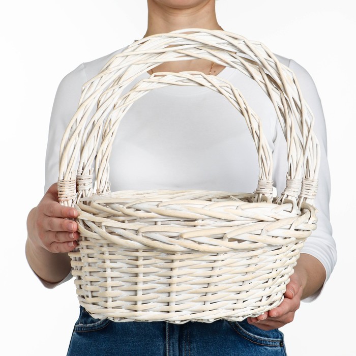

Набор корзин плетеных, 3 шт, 35x14x36см, белый