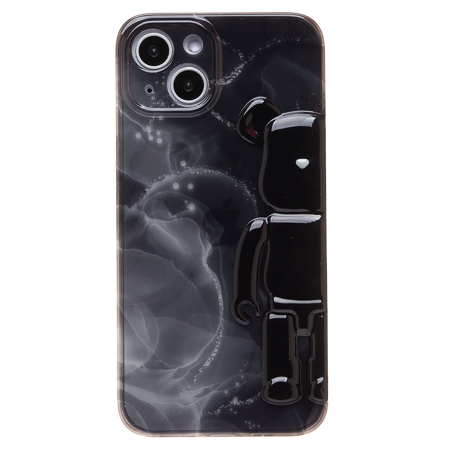 

Чехол iPhone 13 силиконовый Мишка №3 <черный>