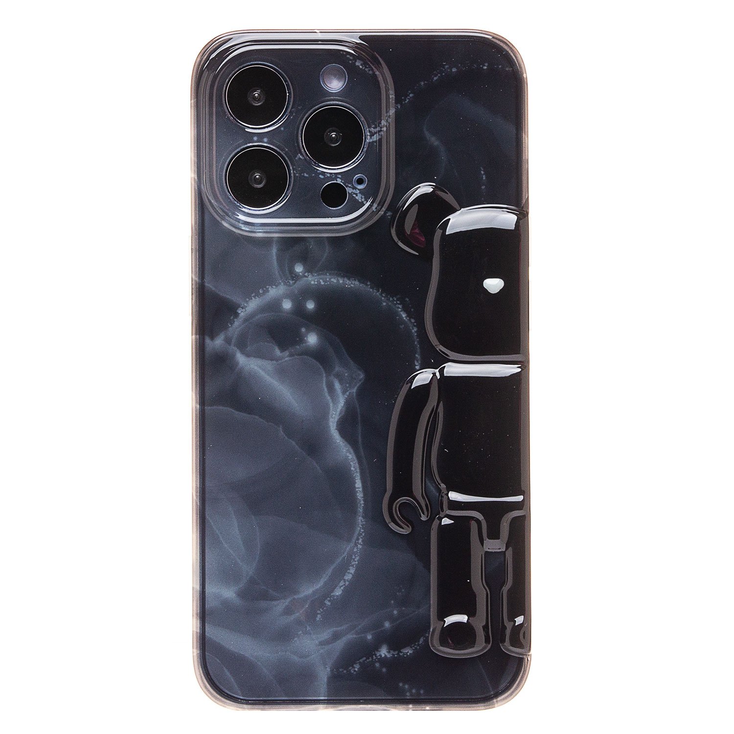 

Чехол iPhone 13 Pro силиконовый Мишка №3 <черный>