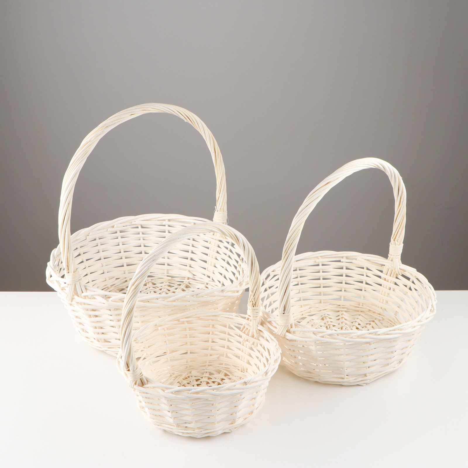 

Набор корзин Плетенка, 3 шт, 38x13/41 см, 34x11/38 см, 30x9/34 см, ива