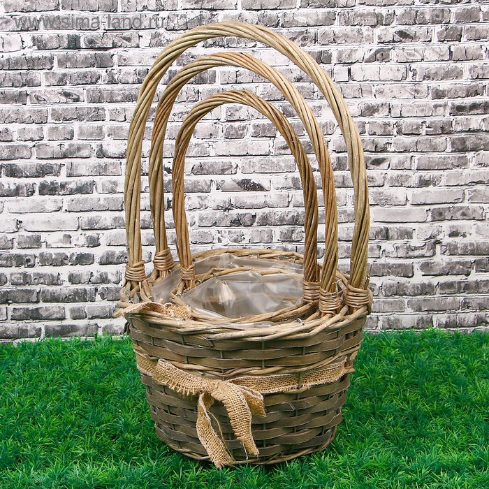 

Набор корзин Лента, 3 шт: 25×16/43 см, 20×15/39 см, 16×13/33 см