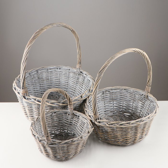 

Набор корзин Косичка, 3 шт, 40x17/45 см, 32x16/40 см, 26x16/37 см, ива